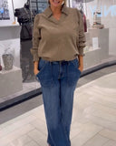 Lapel Long-Sleeved Corduroy Top