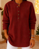 Fashionable Long-Sleeved Button-Down Top