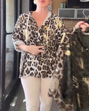 Hooded Loose Leopard Print Coat