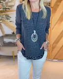 Crew Neck Leopard Print Top