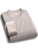 Men's Winter Plush-Lined Warm Knitted Sweater