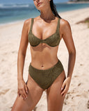 Sexy Solid Color Two Piece Bikini Swimsuit