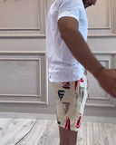 Men's Crew Neck Short Sleeve Shorts Two Piece Suit