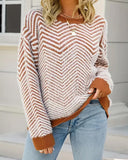 Crew Neck Pullover Striped Sweater
