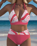 Sexy Printed Halter Neck Bikini