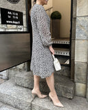 Lantern Sleeve Floral A-Line Dress