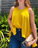 Sleeveless Fashion Irregular Blouse