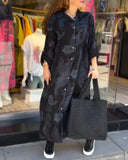 Long Sleeve Vintage Print Dress
