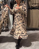 Lapel Print Fashion Dress