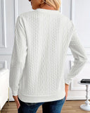 Zipped Cable-Knit Long-Sleeve Sweatshirt