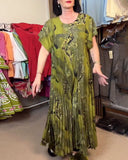 Printed Pleated Straight Dress