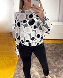 Fashionable Printed Crew Neck Top