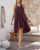 Built In Bra Irregular Sleeveless Vest Dress