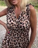 Fashionable Leopard Print Jumpsuit