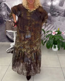 Elegant Floral Print Long Dress