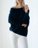 Innovative Asymmetric Draped Knitwear Apparel
