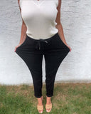 Solid Color Casual Stretch Pants