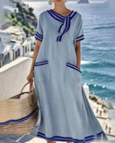 Casual Contrast Ribbon Dress