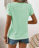 Round Neck Solid Color Ruffle Sleeve T-Shirt