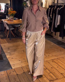 Elastic Waist Fashionable Wide-Leg Pants