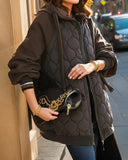 Stylish Hooded Quilted Patchwork Coat