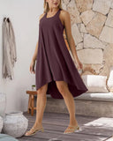 Built In Bra Irregular Sleeveless Vest Dress