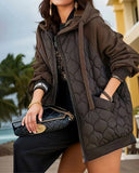 Stylish Hooded Quilted Patchwork Coat