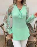 V-Neck Drawstring Top