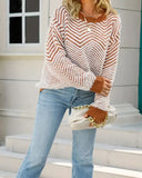 Crew Neck Pullover Striped Sweater