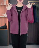 Hooded Zip Up Casual Sweatshirt