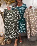Round Neck Loose Print Dress