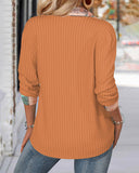 Leaves Print Half Zipper Top