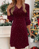 Star Pattern V-Neck Dress