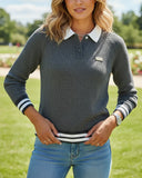 Shirt Collar Contrast Pullover