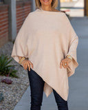 Solid Pull On Scarf Poncho