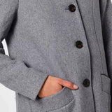 Solid Color Button Stand Collar Woolen Jacket