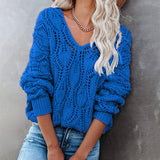 Women's Crochet Long Sleeve Knitted Sweater