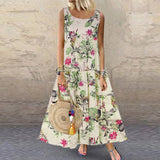 Floral Print Crewneck Dress