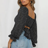 Women's Off Shoulder Floral Print Strappy Crop Top Shirt