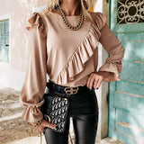 Women's Elegant Ruffle Frill Blouse