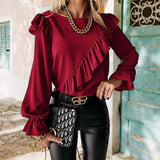 Women's Elegant Ruffle Frill Blouse