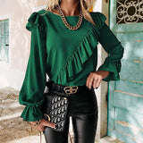 Women's Elegant Ruffle Frill Blouse