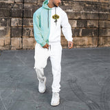 Hooded Paneled Printed Sweatshirt