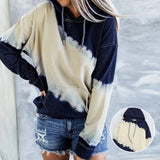 Hooded Gradient Long Sleeve Loose Sweatshirt