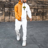 Hooded Paneled Printed Sweatshirt