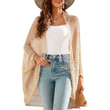 Women Beach Cover-up Open Solid Front Hollow-out Cardigan