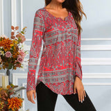 Printed Loose Long Sleeve Shirt