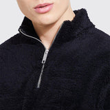 Men's Fuzzy Sherpa Pullover Long Sleeve Sweatshirts