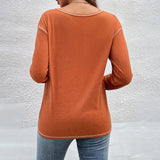 Solid Button Irregular T-Shirt