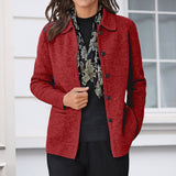 Long Sleeve Lapel Button Shirt Pocket Long Sleeve Jacket